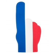 Main mousse bleu blanc rouge pas cher – accessoire supporter Fiesta Factory