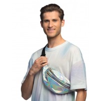 Sac banane holographique argenté pas cher – accessoire mode Fiesta Factory