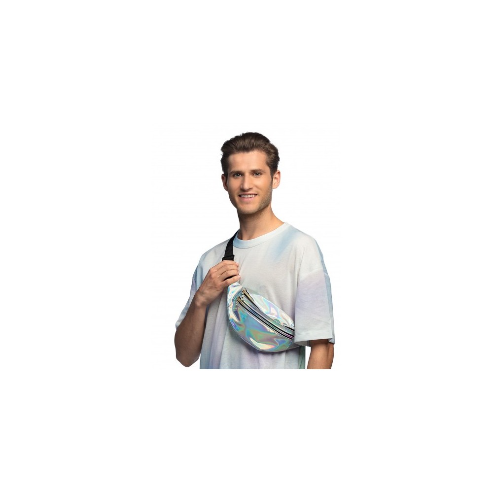Sac banane holographique argenté pas cher – accessoire mode Fiesta Factory