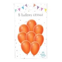 8 Ballons Orange 30 cm - 36424OR - Ballons latex
