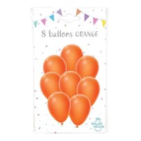 8 Ballons Orange 30 cm - 36424OR - Ballons latex