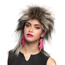 Boucles d’oreilles éclair rose fluo pas cher – accessoire fête Fiesta Factory