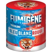 Fumigène Tricolore T1 3 minutes en pot fumée bleu blanc rouge pour 14 juillet