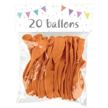20 Ballons Latex Orange 25 cm - 36034 - Ballons latex