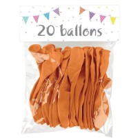 20 Ballons Latex Orange 25 cm - 36034 - Ballons latex