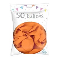 50 Ballons Latex Orange 30 cm - 36200OR - Ballons latex