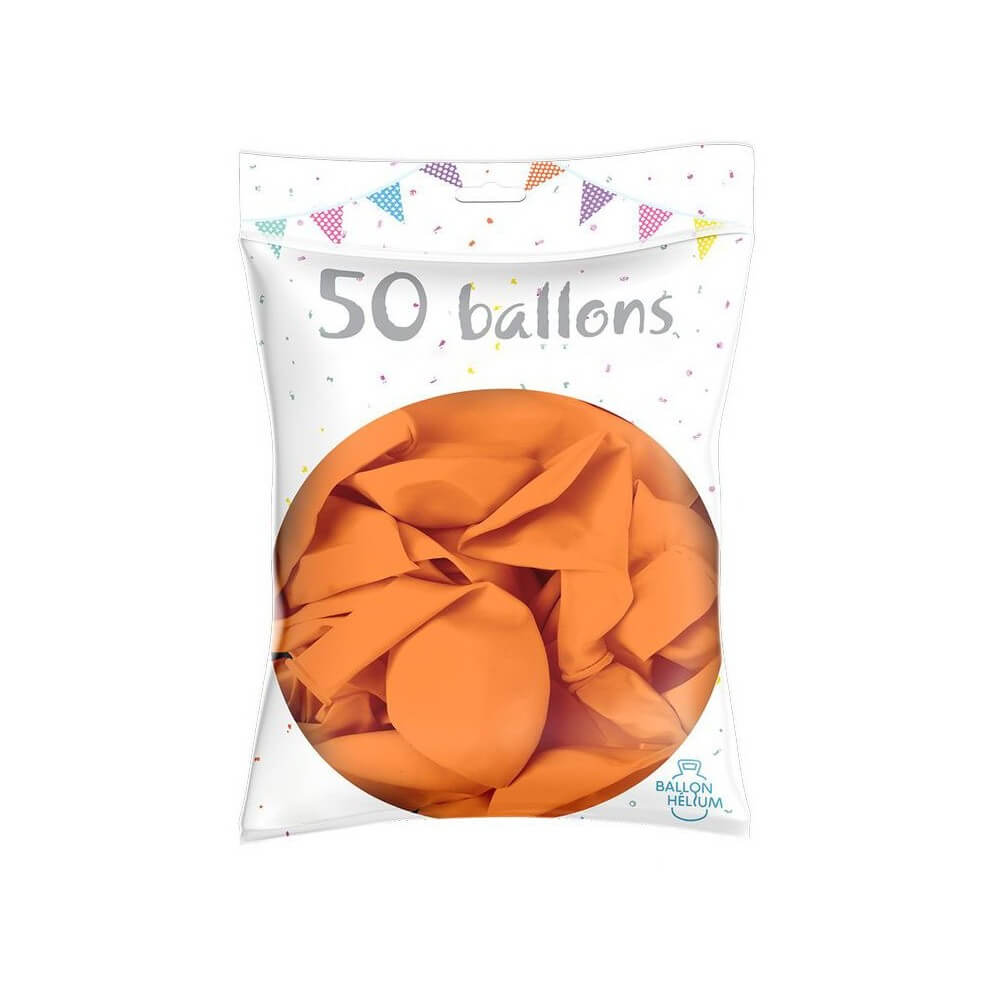 50 Ballons Latex Orange 30 cm - 36200OR - Ballons latex