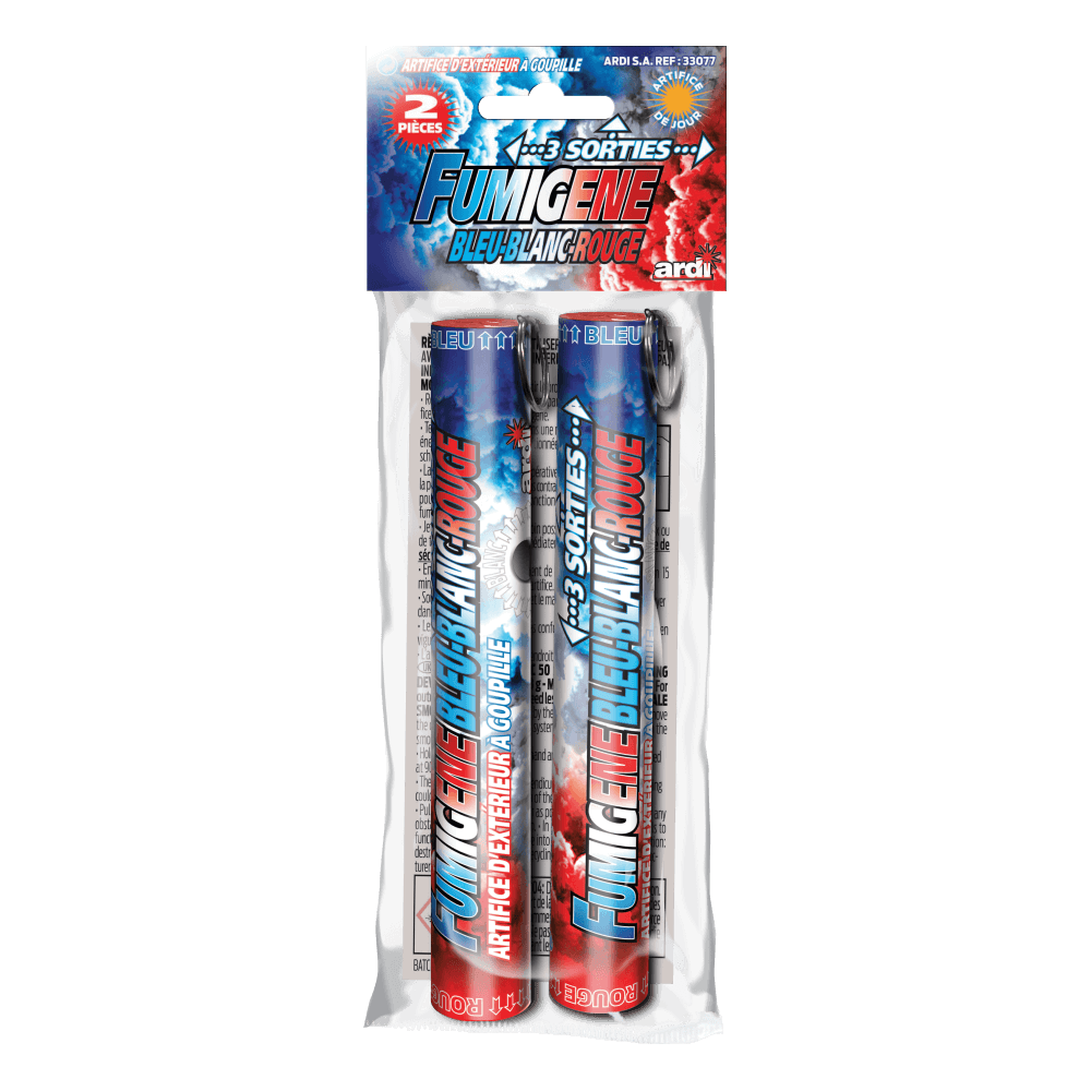 Fumigène à goupille 3 sorties bleu blanc rouge – Spécial France et 14 juillet
