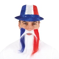 Moustache barbe France bleu blanc rouge pas cher – accessoire supporter