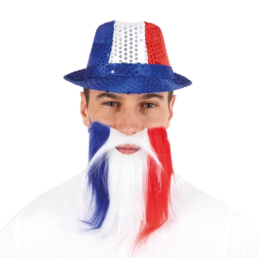 Moustache barbe France bleu blanc rouge pas cher – accessoire supporter