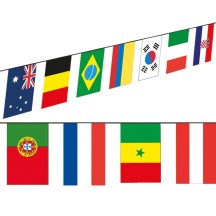 Guirlande drapeaux 32 pays 10 m pas cher – déco internationale