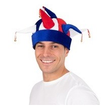 Chapeau bouffon France pas cher adulte bleu blanc rouge