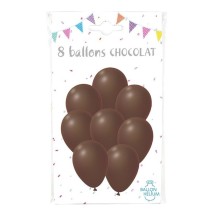 8 Ballons Chocolat 30 cm - 36424CH - Ballons latex
