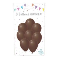 8 Ballons Chocolat 30 cm - 36424CH - Ballons latex