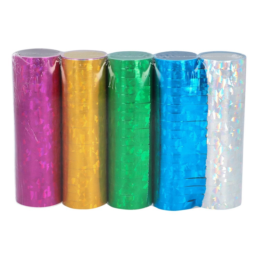 Serpentins holographiques 5x4m pas cher – déco fête brillante | Fiesta Factory
