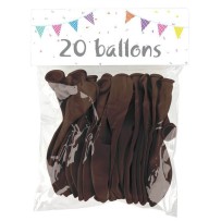 20 Ballons Latex Chocolat 25 cm - 36037 - Ballons latex