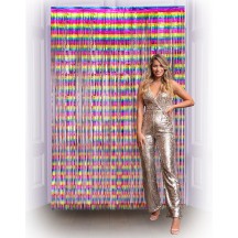 Rideau aluminium multicolore 200x100 cm pas cher – déco fête | Fiesta Factory