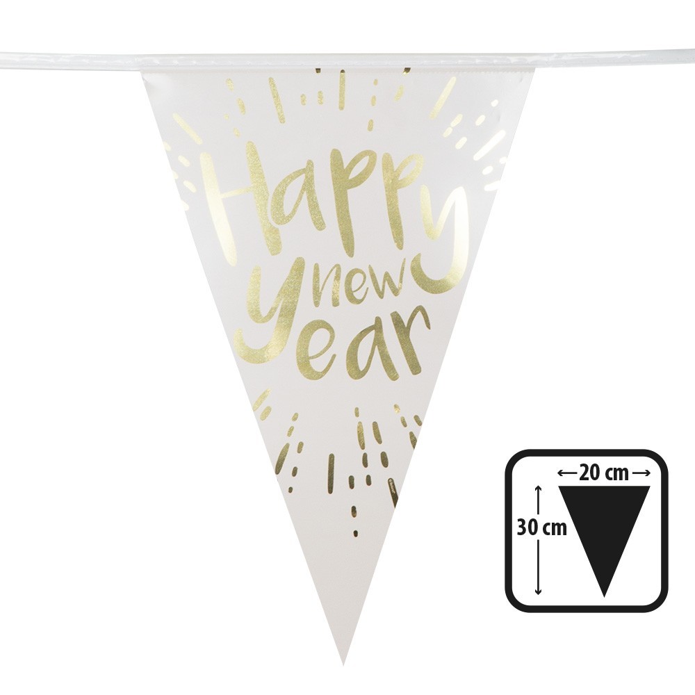 Guirlande Happy New Year aluminium pas cher | Déco Nouvel An Fiesta Factory