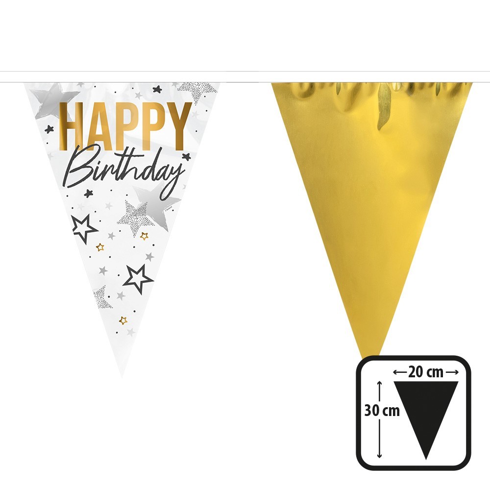Guirlande Happy Birthday aluminium pas cher | Décoration anniversaire Fiesta Factory