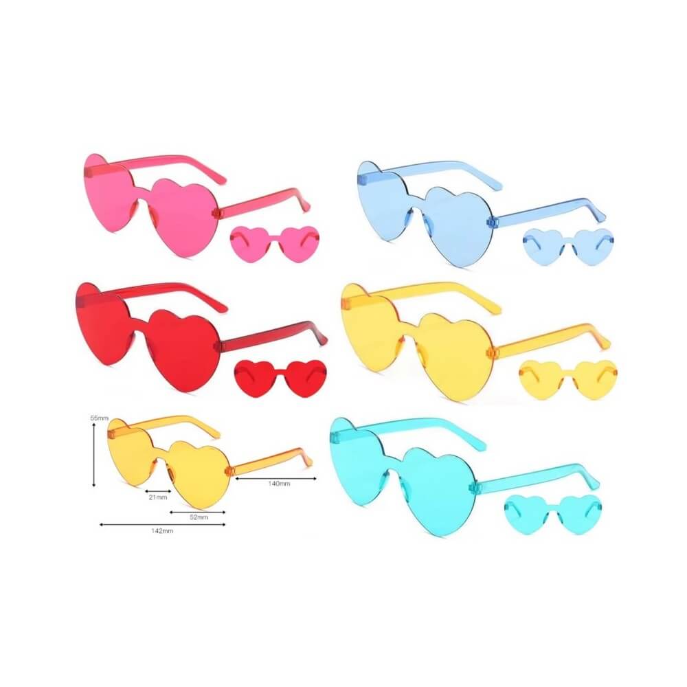 Lunettes Festives Cœur – 5 Coloris Assortis - 43350 - Lunettes fantaisie