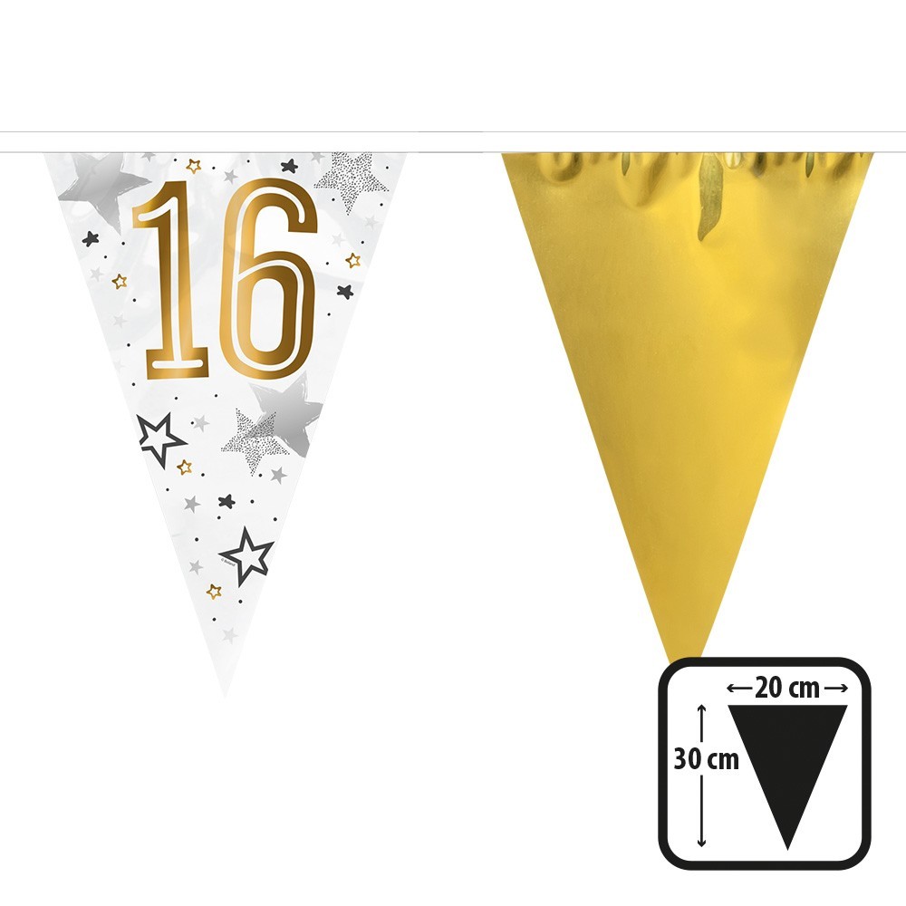 Guirlande 16 ans aluminium pas cher | Décoration anniversaire Fiesta Factory