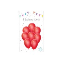 8 Ballons Rouges 30 cm - 36424RG - Ballons latex
