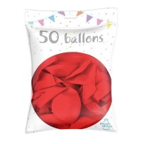50 Ballons Latex Rouge 30 cm - 36200RG - Ballons latex