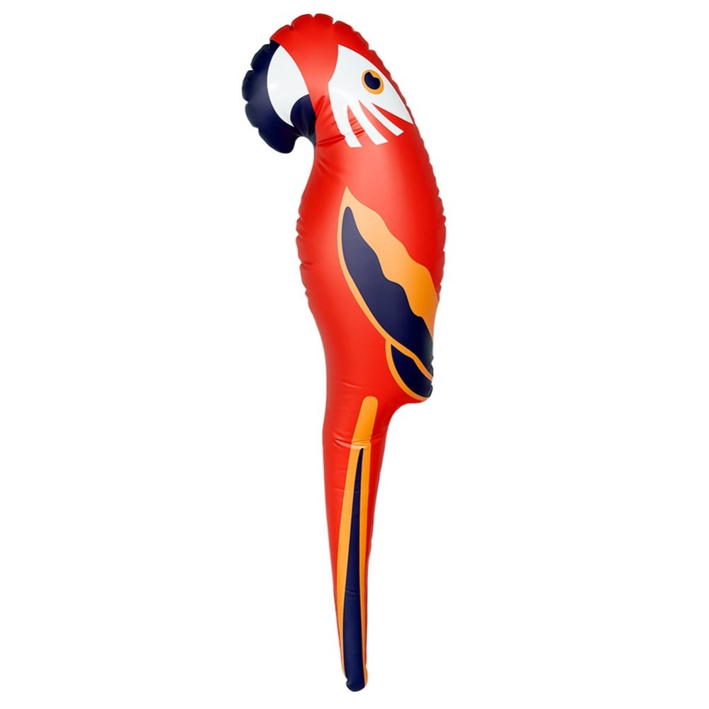 Perroquet gonflable 110 cm pas cher – déco tropicale | Fiesta Factory