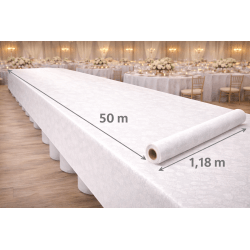 Nappe papier damassée blanche – Rouleau 50 m - F40019 - Nappes damassées