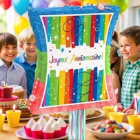 Piñata à Tirer Joyeux Anniversaire 46 x 36 cm - U65999 - Piñatas