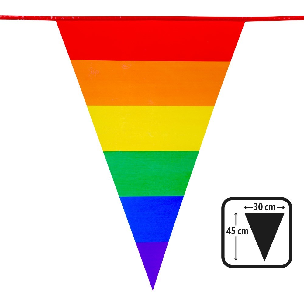 Guirlande fanions géante arc-en-ciel pas cher | Décoration fête Fiesta Factory