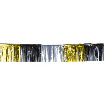 Guirlande Frange Métallique Noir Or Argent 6 m Pas Cher | Fiesta Factory