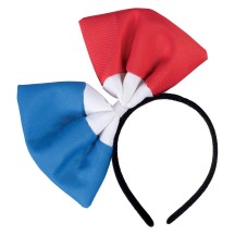Serre-tête Nœud Papillon Bleu Blanc Rouge pas cher | Fiesta Factory