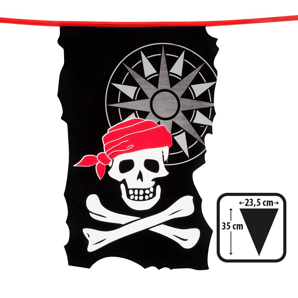 Guirlande de Fanions Pirate 10 m Pas Cher | Fiesta Factory