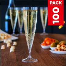 Pack 100 flûtes luxe 13,5 cl. Lavables - Réutilisables
