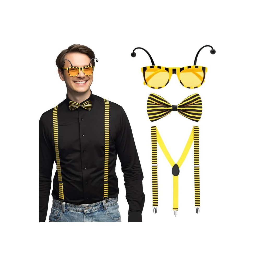 Set Abeille avec Bretelles et Lunettes pas cher | Fiesta Factory