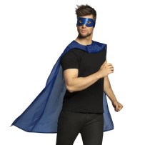 Set Héros Bleu avec Loup et Cape 90 cm Pas Cher | Fiesta Factory