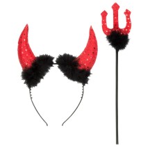 Set Diable avec Cornes et Trident 40 cm Pas Cher | Fiesta Factory