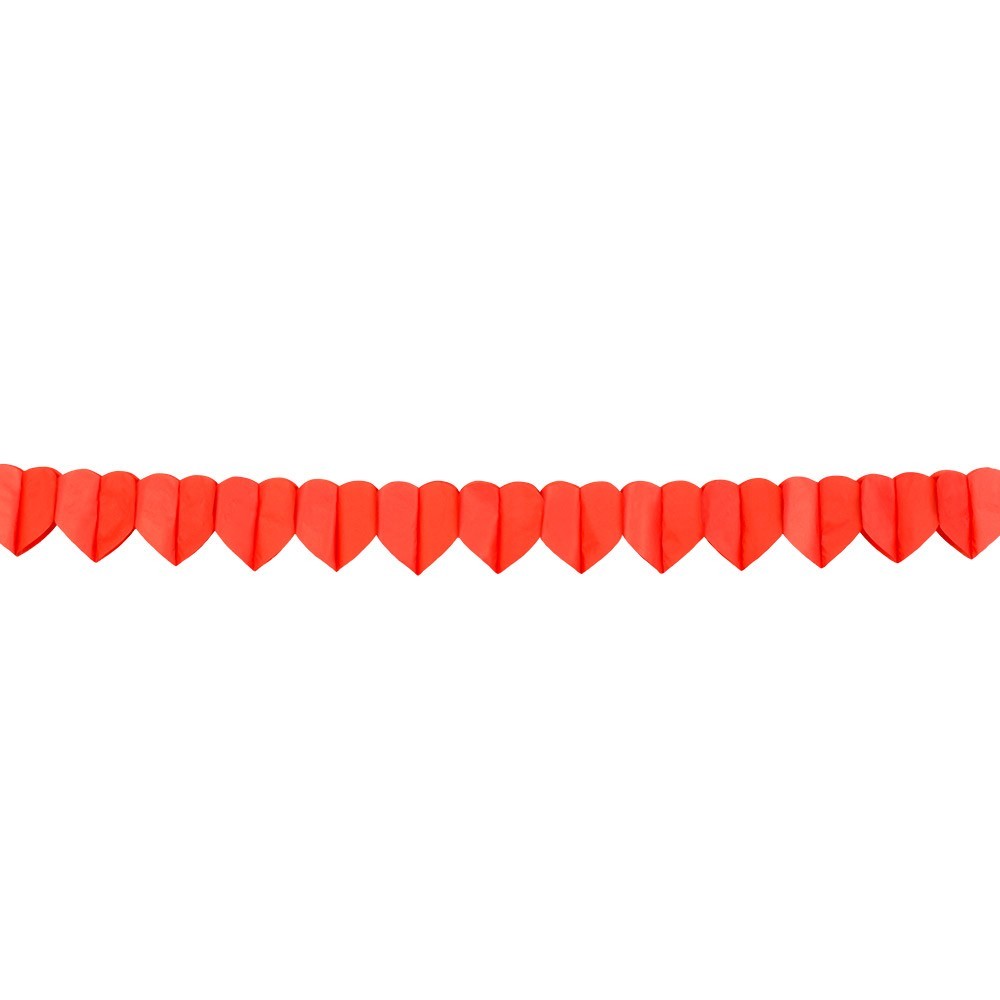 Guirlande papier Cœur 4 m pas cher | Décoration romantique