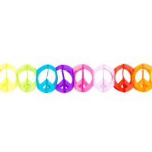 Guirlande papier Peace 4 m pas cher | Décoration hippie