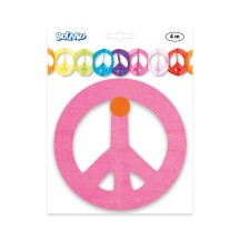Guirlande papier Peace 4 m pas cher | Décoration hippie