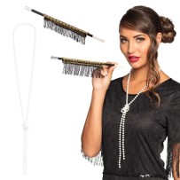 Set Années Folles Collier Fume Cigarette Pas Cher