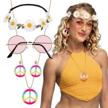 Set Hippie Deluxe pas cher | Accessoires années 70 | Fiesta Factory