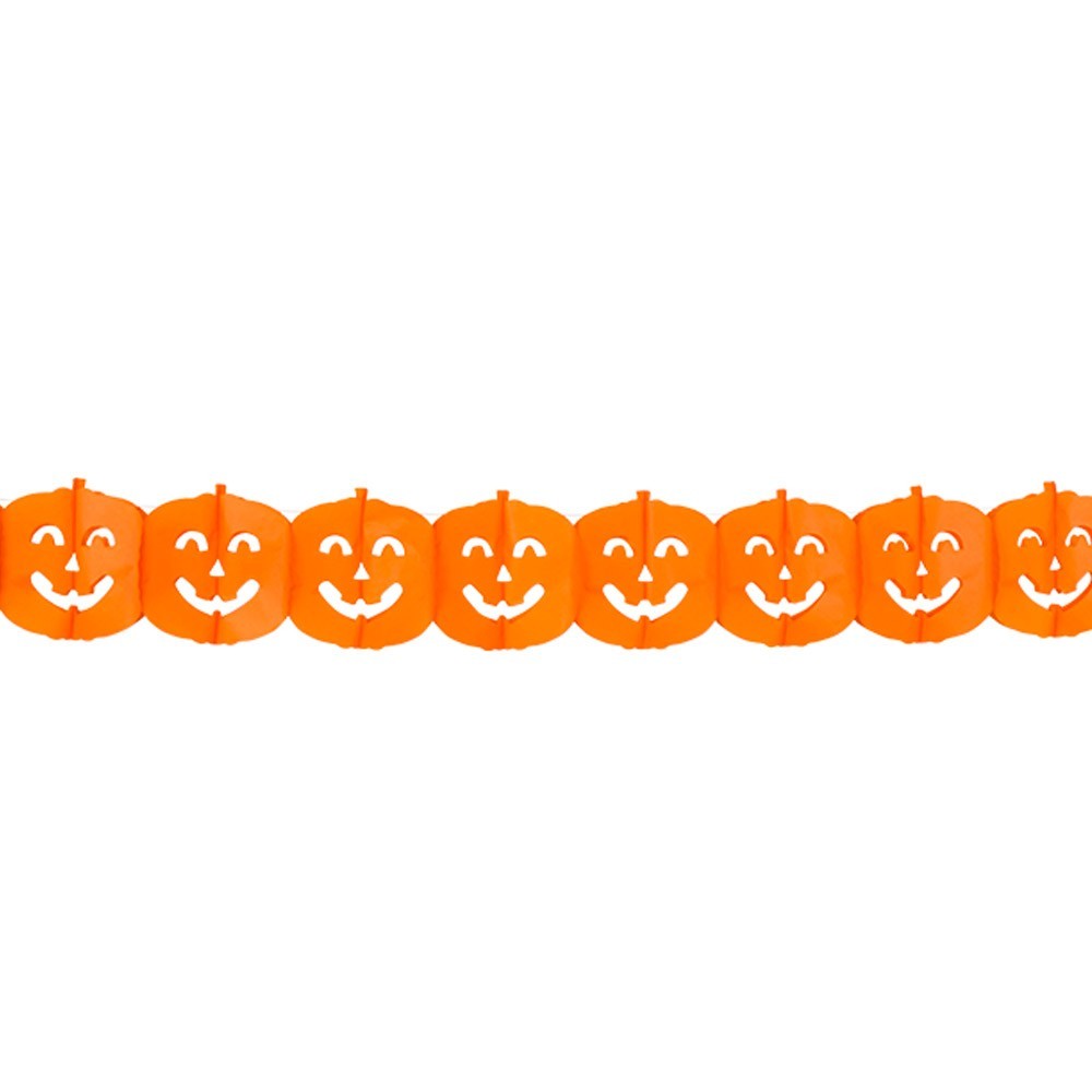 Guirlande Papier Citrouille 4 m pas cher | Décoration Halloween