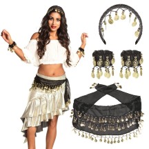 Set Belly Dance Noir pas cher | Accessoires danse orientale | Fiesta Factory