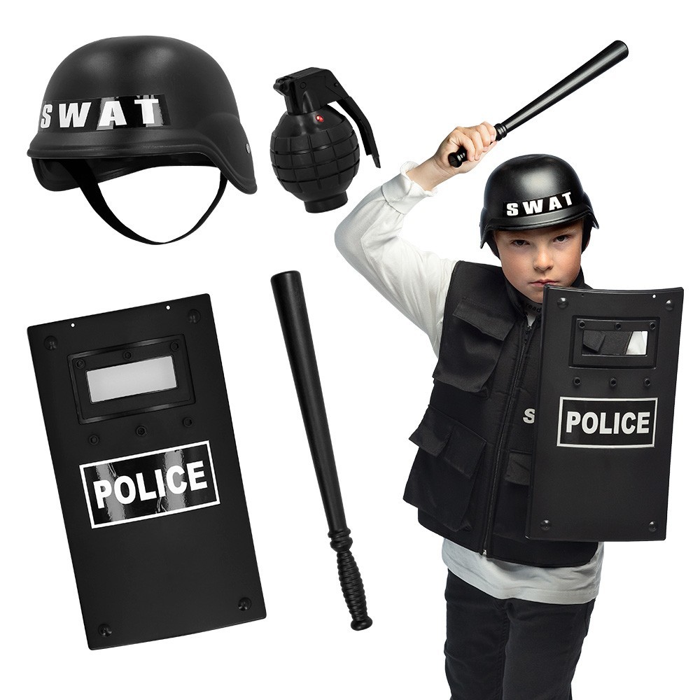 Set Enfant SWAT Police pas cher | Accessoires policier enfant | Fiesta Factory