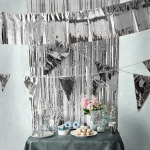 Bannière Frange Métallique Argent 6 m Pas Cher | Décoration de Fête