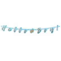 Guirlande Hello Boy 1,40 m Pas Cher | Décoration Baby Shower Garçon
