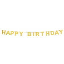 Guirlande Happy Birthday Or Pailletée 2,25 m Pas Cher | Déco Anniversaire