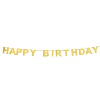 Guirlande Happy Birthday Or Pailletée 2,25 m Pas Cher | Déco Anniversaire